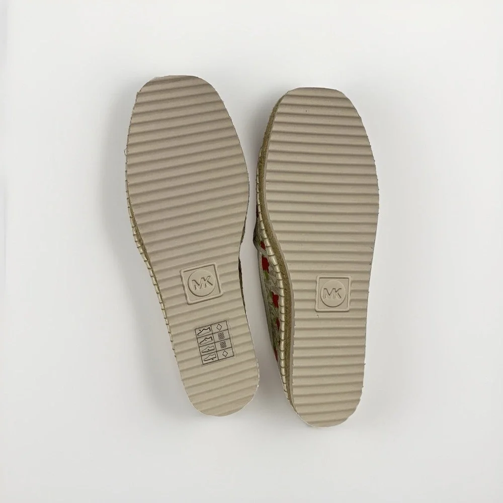 Michael Kors Lenny Espadrille Slip-Ons Floral Logo Women's Size 9M
